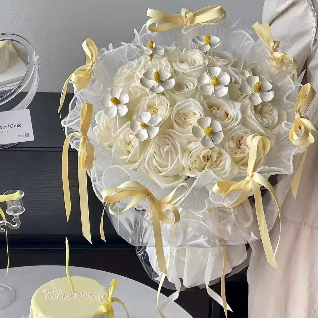 🆕新品上架【梨花瑪雅】🎀超美仿真花肥皂花蝴蝶結浪漫花束(3色)閨蜜禮物,情人禮物