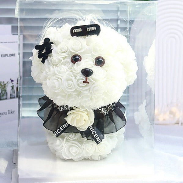 🆕新品上架【梨花瑪雅】🐩🐩爆瘦爆富 好事花生😍手作永生花馬爾濟斯小狗花束暖燈緞帶透明禮盒 閨蜜禮物,情人禮物(製作期約1周)