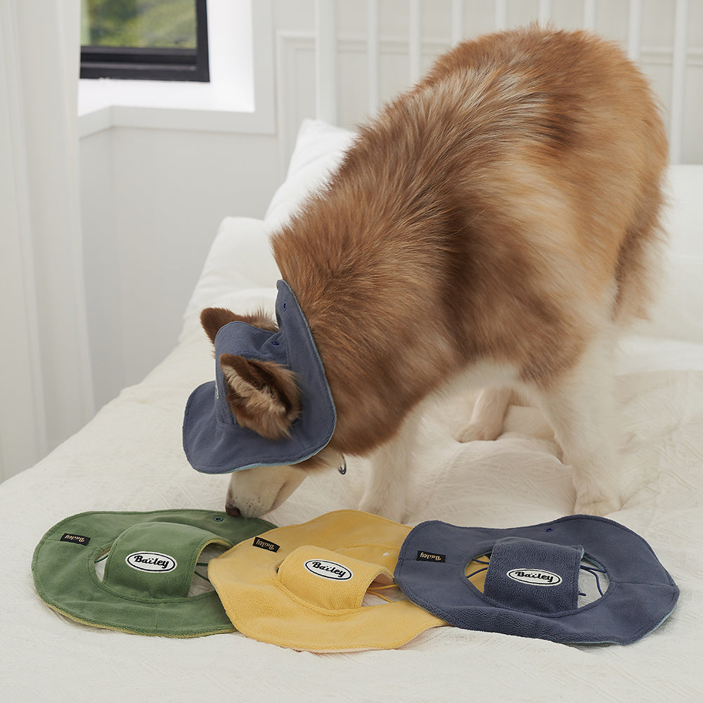 韓國新品上架【梨花娘】🐾BAILEY 🐶秋冬新品 可愛造型遮陽保暖絨毛可調節寵物帽(3色)