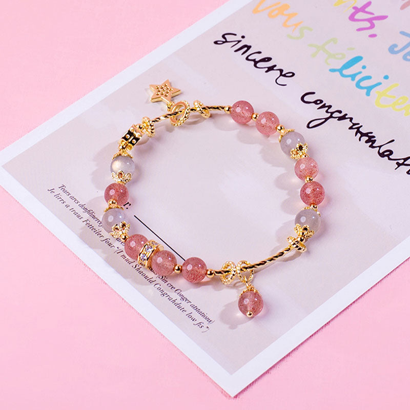 🆕新品上架【梨花瑪雅】✨披星戴月🌙粉水晶能量幸運手鍊(2色)