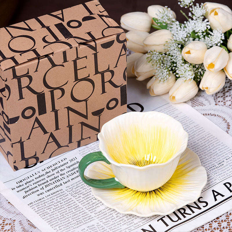 🆕新品上架【梨花瑪雅】💖下午茶絕美花朵咖啡杯蝶350ml(3色)💕