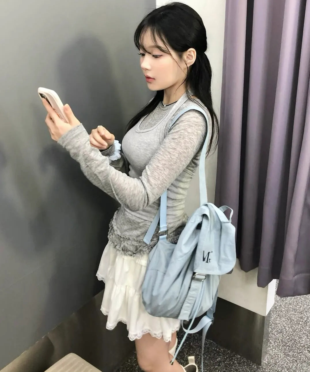 🆕新品上架💖【梨花娘】韓國品牌 Muscent 暢銷迷你後輕盈束口後背包輕盈束口款/真皮兩款(男女通用)