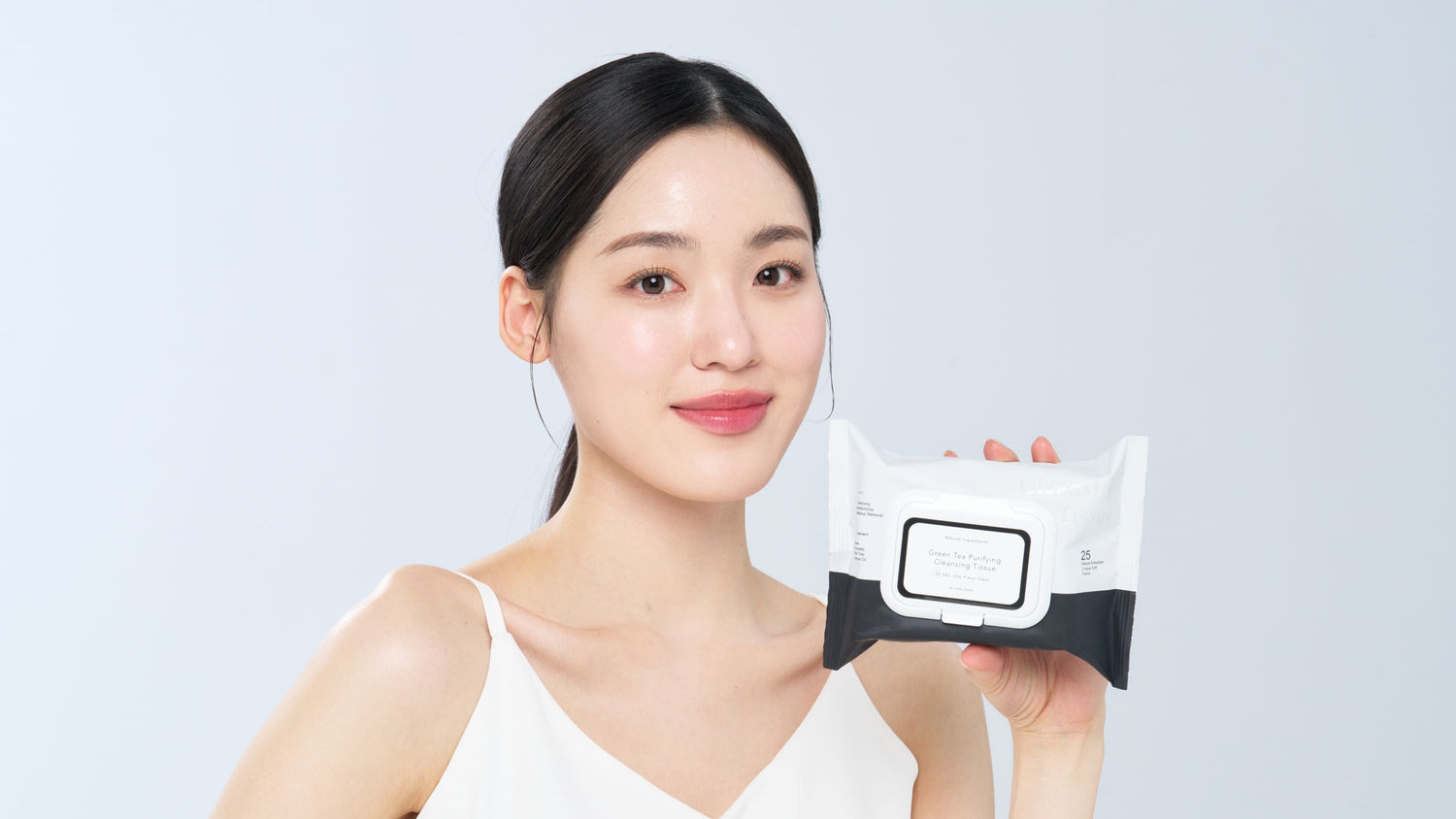 明洞請韓國女生親自感受採訪!!韓國KY 濟州島綠茶植粹保溼多酚卸妝巾(大張25抽)