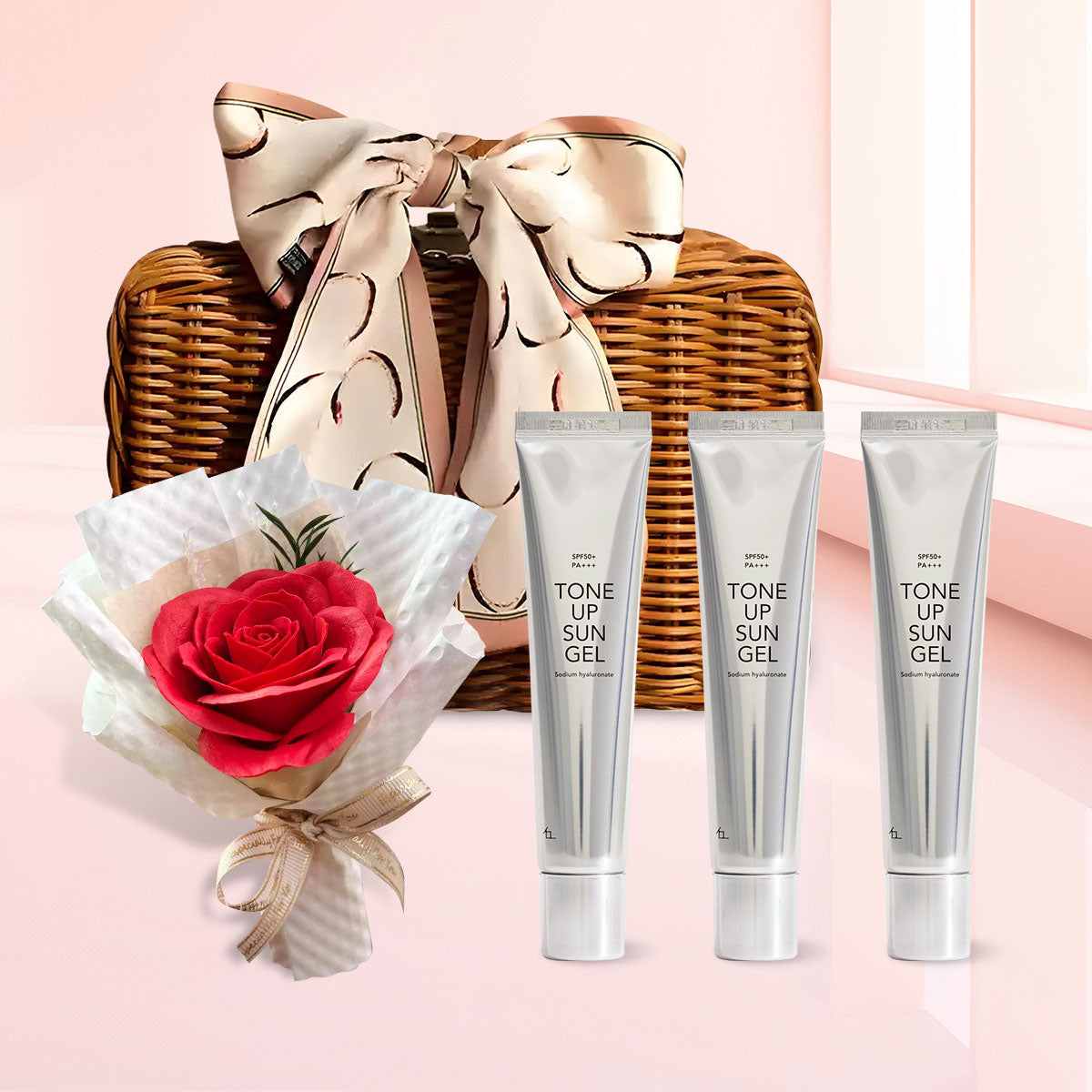 🎀籃不住對妳的愛玫瑰花束祝福手提藤籃韓國KY限定禮品組合,韓國最專業美妝部落客PONY推薦,女人我最大藝人推薦
