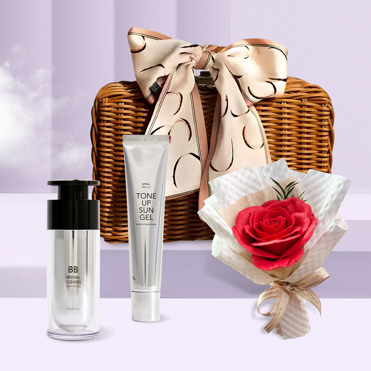 🎀籃不住對妳的愛玫瑰花束祝福手提藤籃韓國KY限定禮品組合,韓國最專業美妝部落客PONY推薦,女人我最大藝人推薦