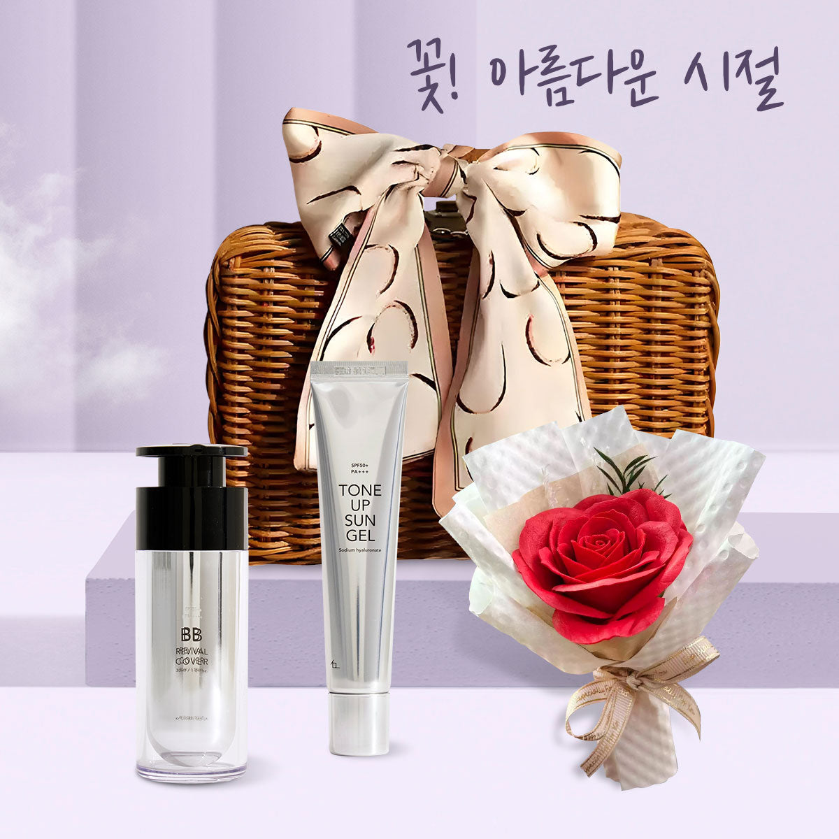 🎀籃不住對妳的愛玫瑰花束祝福手提藤籃韓國KY限定禮品組合,韓國最專業美妝部落客PONY推薦,女人我最大藝人推薦