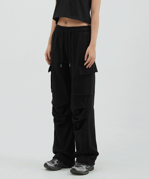 韓國 ACOVER  寬鬆側口袋休閒棉長褲 (現貨+預購)