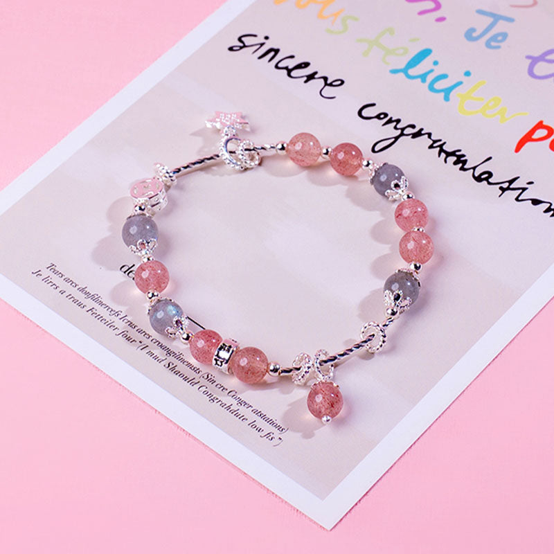 🆕新品上架【梨花瑪雅】✨披星戴月🌙粉水晶能量幸運手鍊(2色)