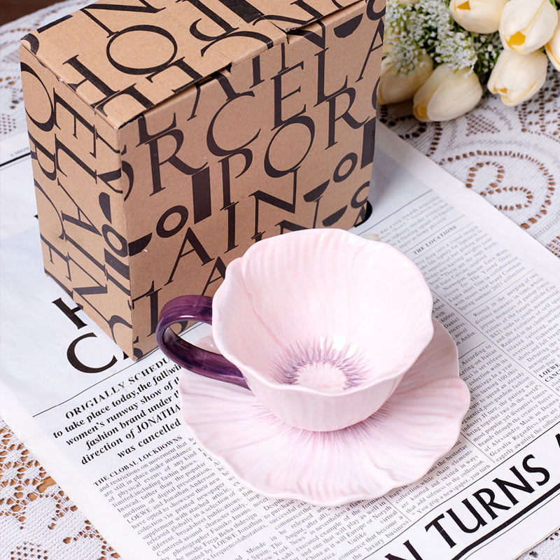 🆕新品上架【梨花瑪雅】💖下午茶絕美花朵咖啡杯蝶350ml(3色)💕