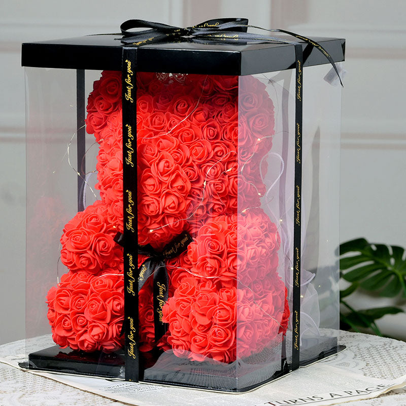 🆕新品上架【梨花瑪雅】💖高級感禮物紅色520玫瑰熊燈光禮盒