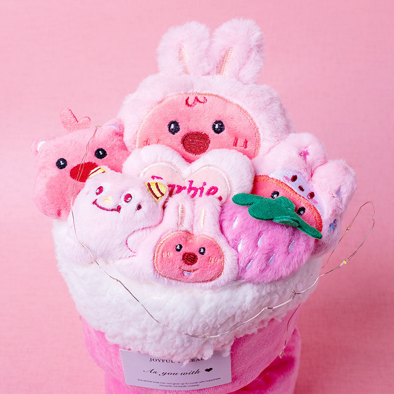 🆕新品上架【梨花瑪雅】💖露比海狸玩偶花束LED燈串提袋禮品(3款)