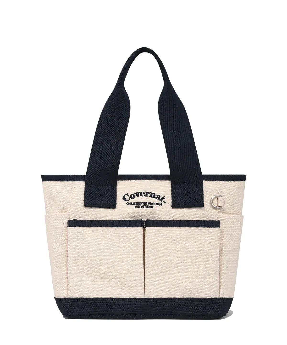 💕新品上架【梨花娘】韓國COVERNAT Arch Logo Canvas Tote Bag Navy厚實手提帆布包(2色)