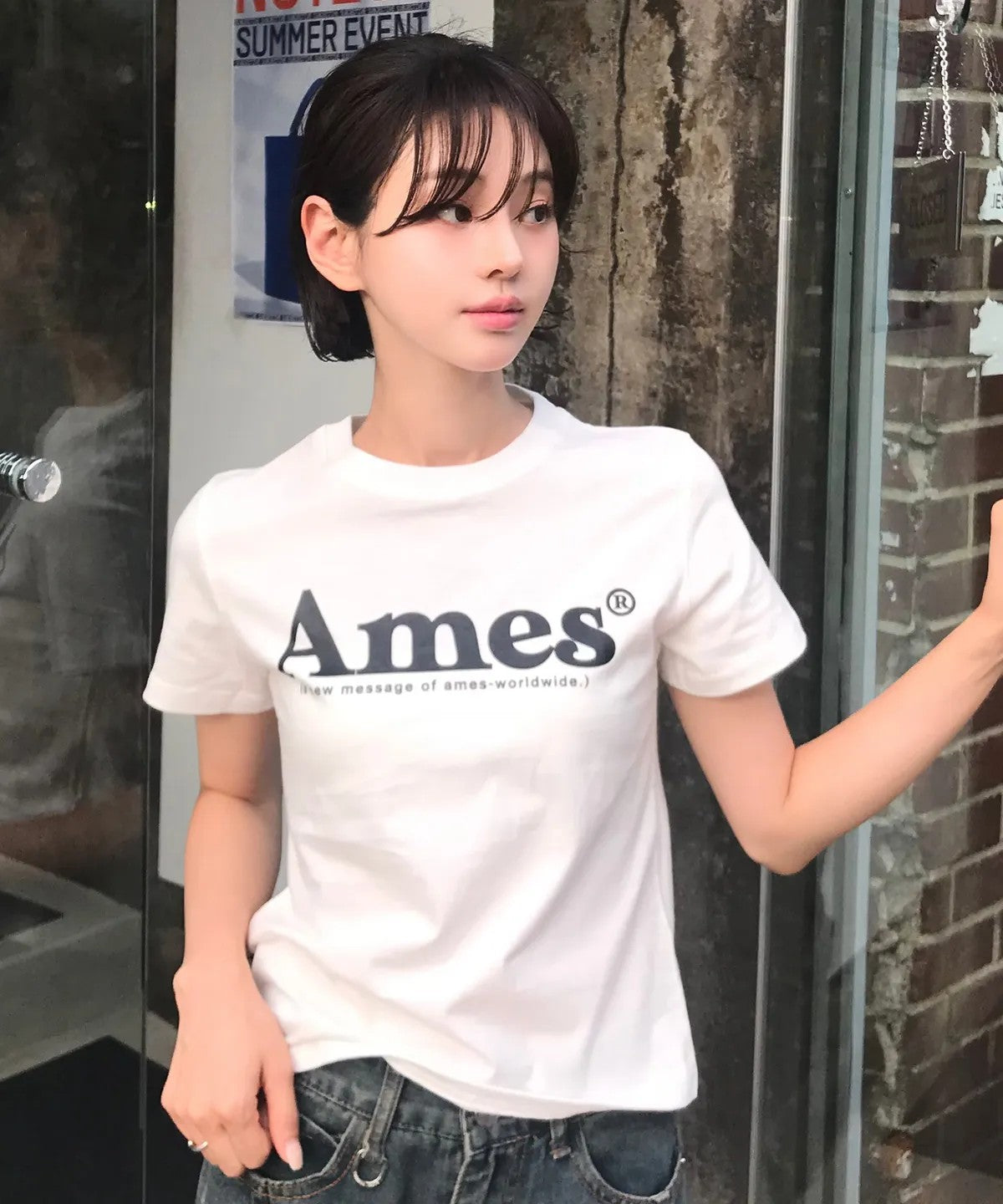 💜新品上架【梨花娘】韓系極簡字母Logo修身短T|Ames顯瘦氣質百搭上衣、情侶穿搭(S~L)10色
