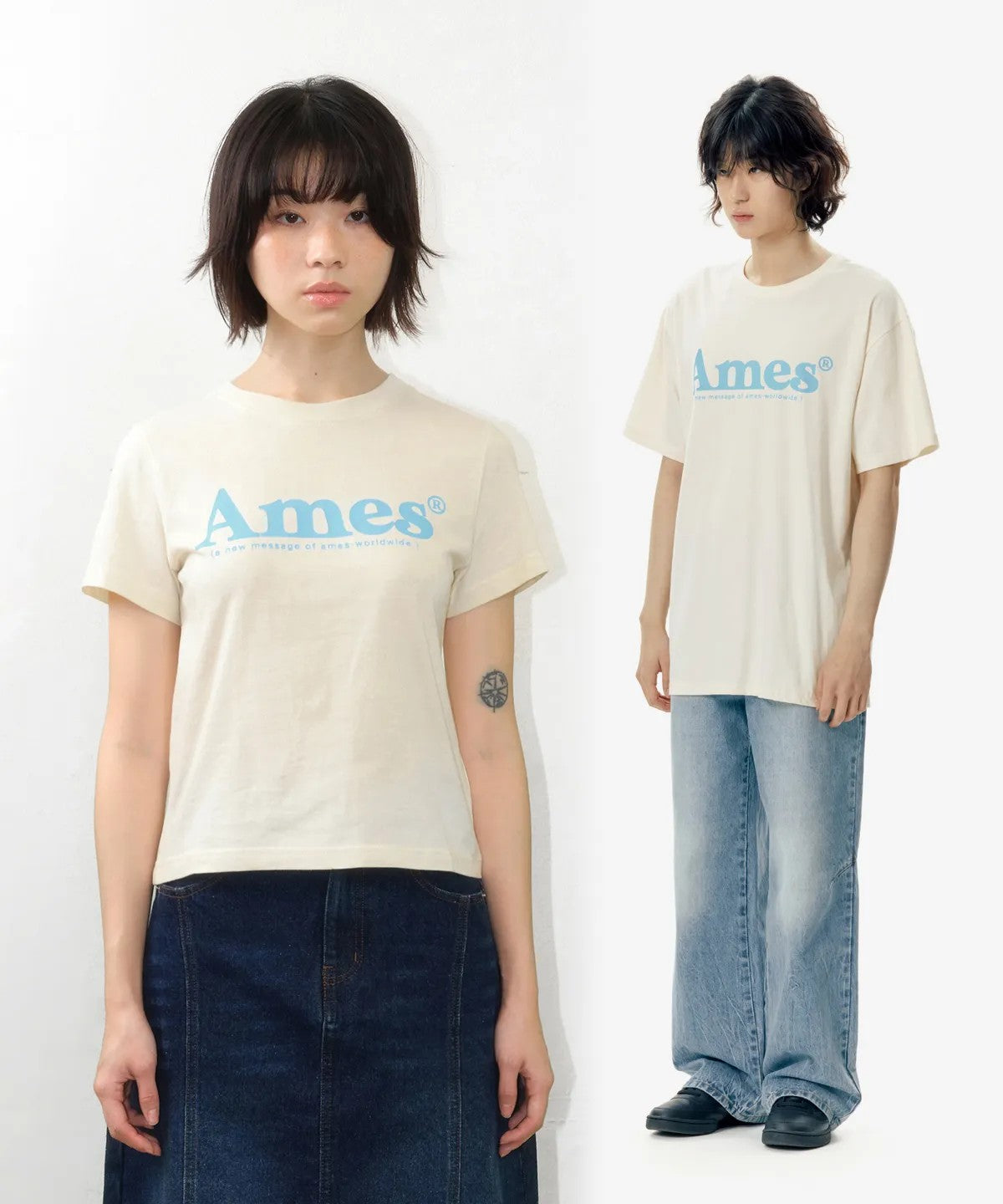 💜新品上架【梨花娘】韓系極簡字母Logo修身短T|Ames顯瘦氣質百搭上衣、情侶穿搭(S~L)10色