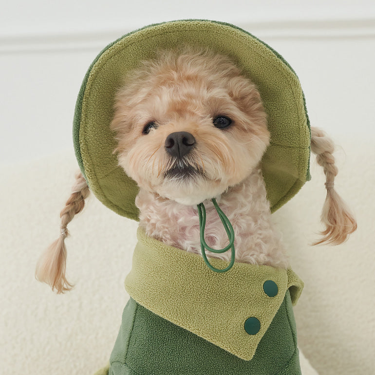 韓國新品上架【梨花娘】🐾BAILEY 🐶秋冬新品 可愛造型遮陽保暖絨毛可調節寵物帽(3色)