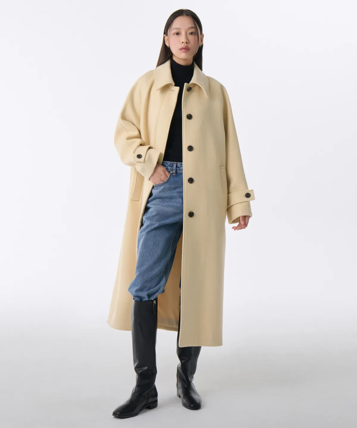 🆕新品上架💖【梨花娘】 韓國品牌무신사 韓韶禧代言長版羊絨大衣外套(7色)🏆韓國連線