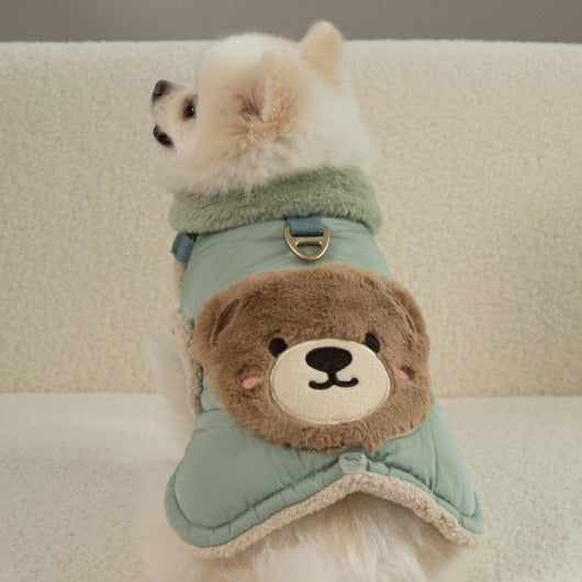 🔥新品上架【梨花娘】🐈⬛BAILEY 【梨花娘】泰迪熊口袋圖案防風鋪棉寵物服飾(4色) 寶貝禮物