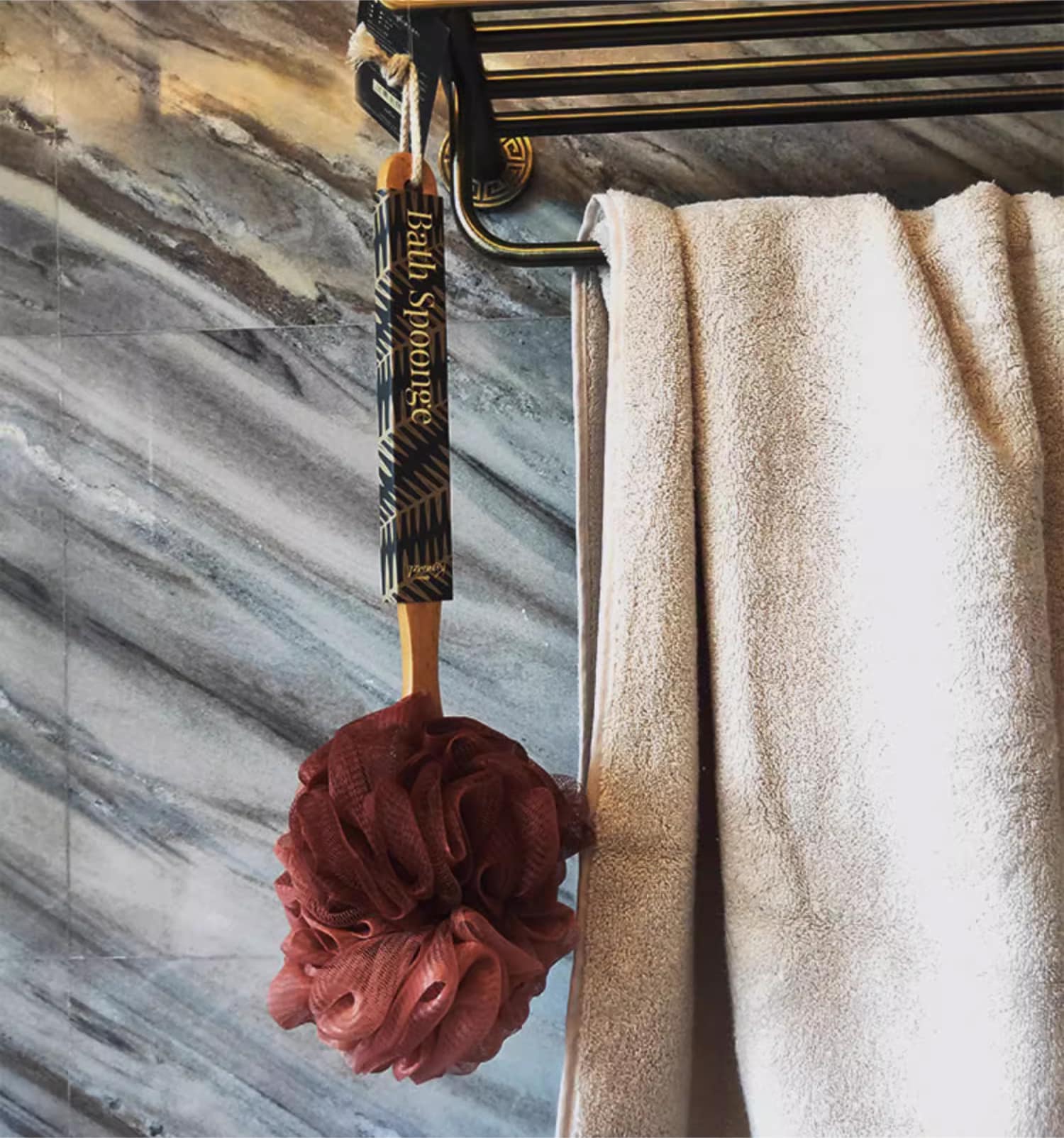 크라멜 그라데이션 긴 너도밤나무 손잡이 목욕 꽃 시리즈