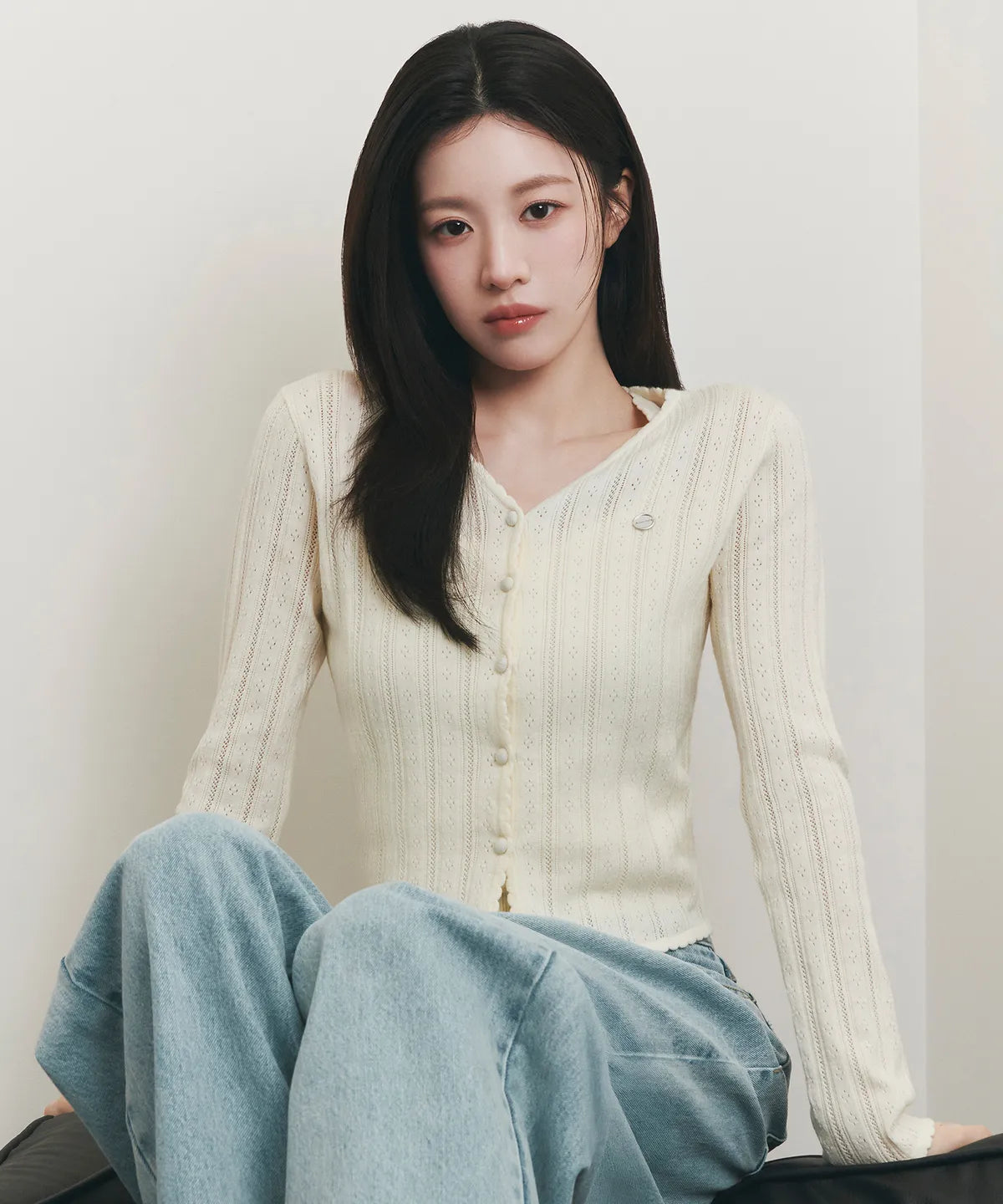 💕法國品牌MARITHÉ + FRANҪOIS GIRBAUD🆕新品上架 愛情怎麼翻譯高允貞同款精緻細節針織勾花v領開襟外套(2色)