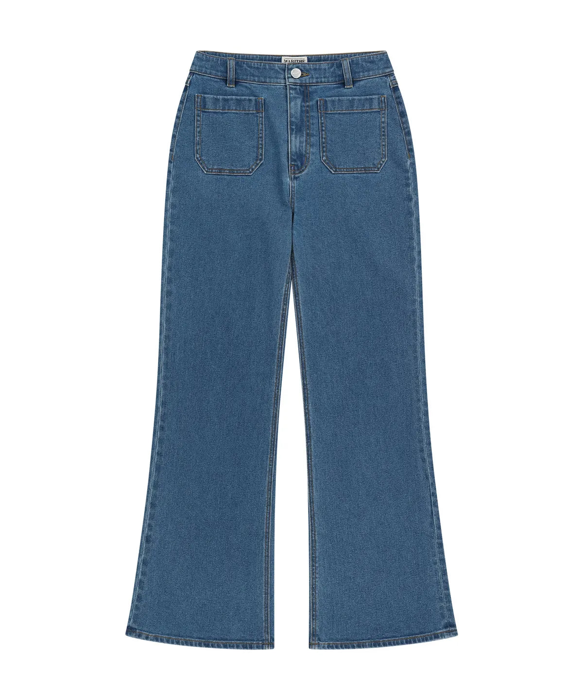 💕法國品牌MARITHÉ + FRANҪOIS GIRBAUD🆕新品上架 愛情怎麼翻譯高允貞穿搭雙口袋高腰修身百搭小喇叭牛仔褲(2色)