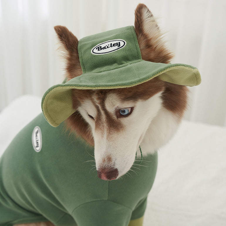 韓國新品上架【梨花娘】🐾BAILEY 🐶秋冬新品 可愛造型遮陽保暖絨毛可調節寵物帽(3色)