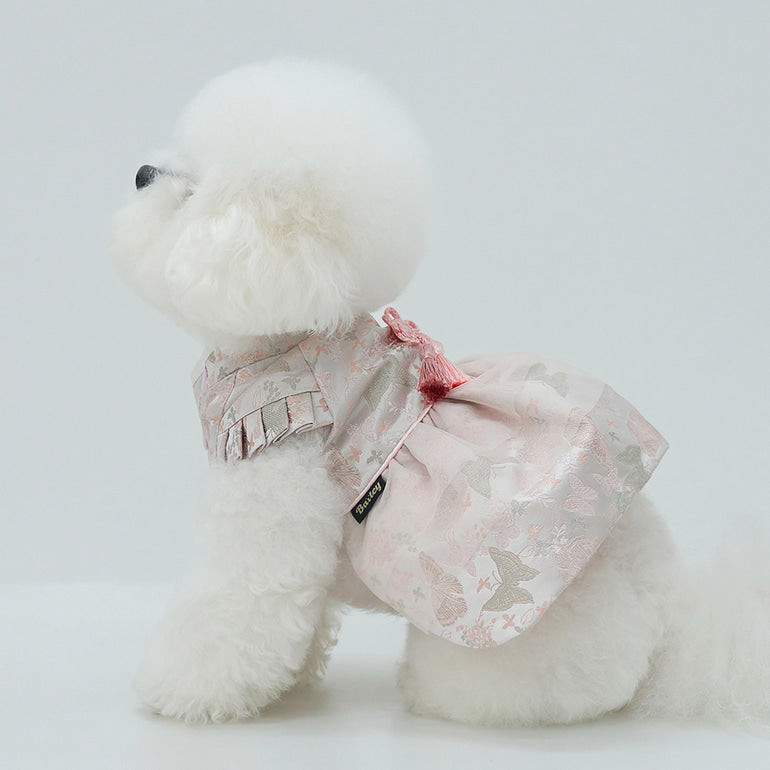 韓國新品上架【梨花娘】🐾BAILEY 🐶秋冬新品 新年編織結掛香包寶貝寵物韓服(2色)