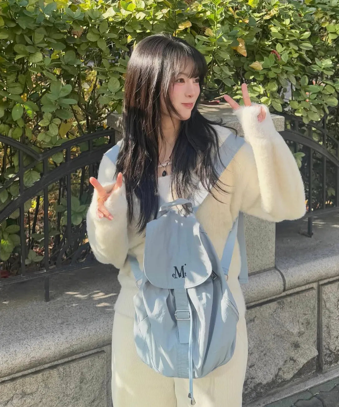 🆕新品上架💖【梨花娘】韓國品牌 Muscent 暢銷迷你後輕盈束口後背包輕盈束口款/真皮兩款(男女通用)