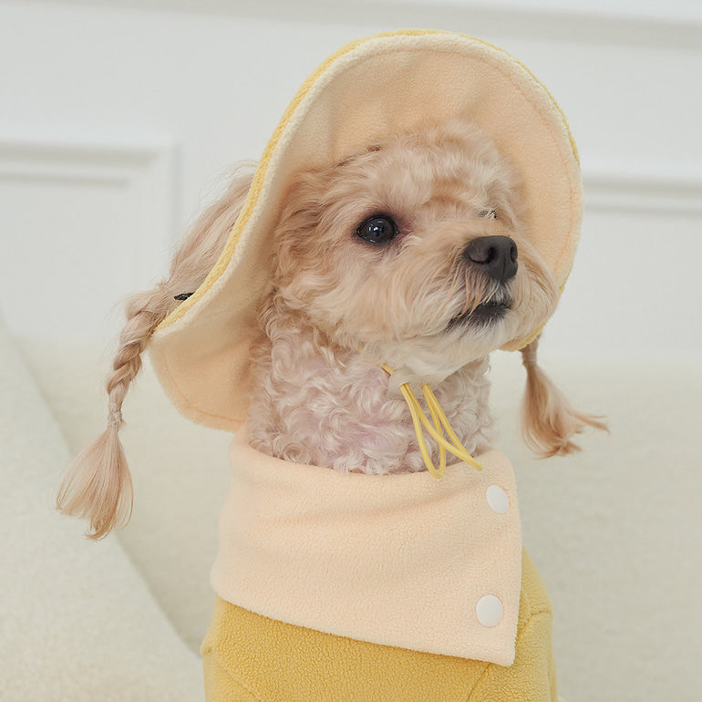韓國新品上架【梨花娘】🐾BAILEY 🐶秋冬新品 可愛造型遮陽保暖絨毛可調節寵物帽(3色)