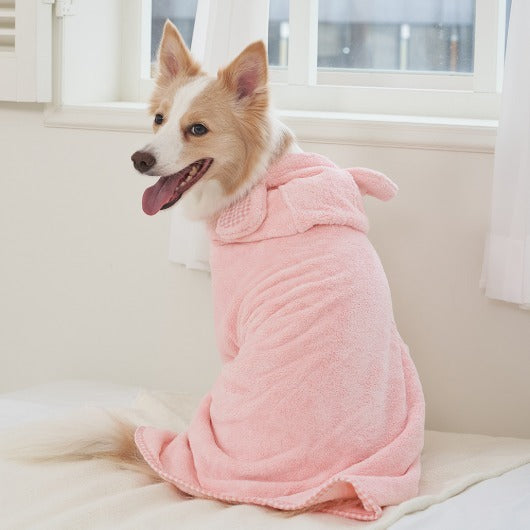 韓國新品上架【梨花娘】🐾BAILEY 🐶秋冬新品 貓犬寵物耳朵造型專用吸水力強寵物浴巾(3色)