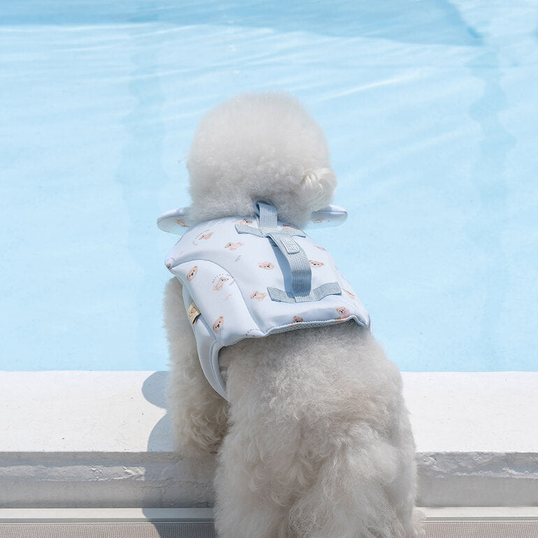 韓國新品上架【梨花娘】🐾BAILEY 🐶夏日馬卡龍色系高浮力清涼透氣寵物漂浮泳衣(3色)