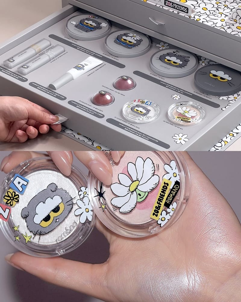 11月新品GD貓咪限量聯名rom&nd × ZOA&FRIENDS 雙色果凍 高光提亮(2色)韓國連線