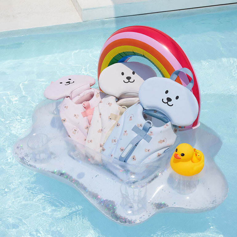 韓國新品上架【梨花娘】🐾BAILEY 🐶夏日馬卡龍色系高浮力清涼透氣寵物漂浮泳衣(3色)