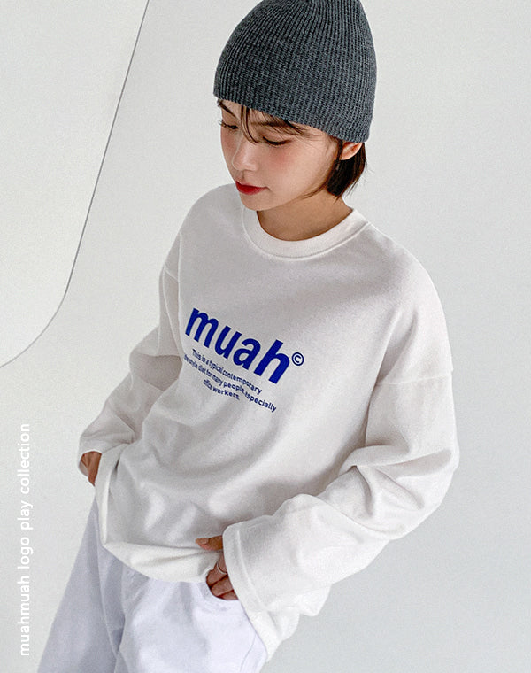 韓國 muahmuah 標準圖案 薄長袖T恤  (現貨)