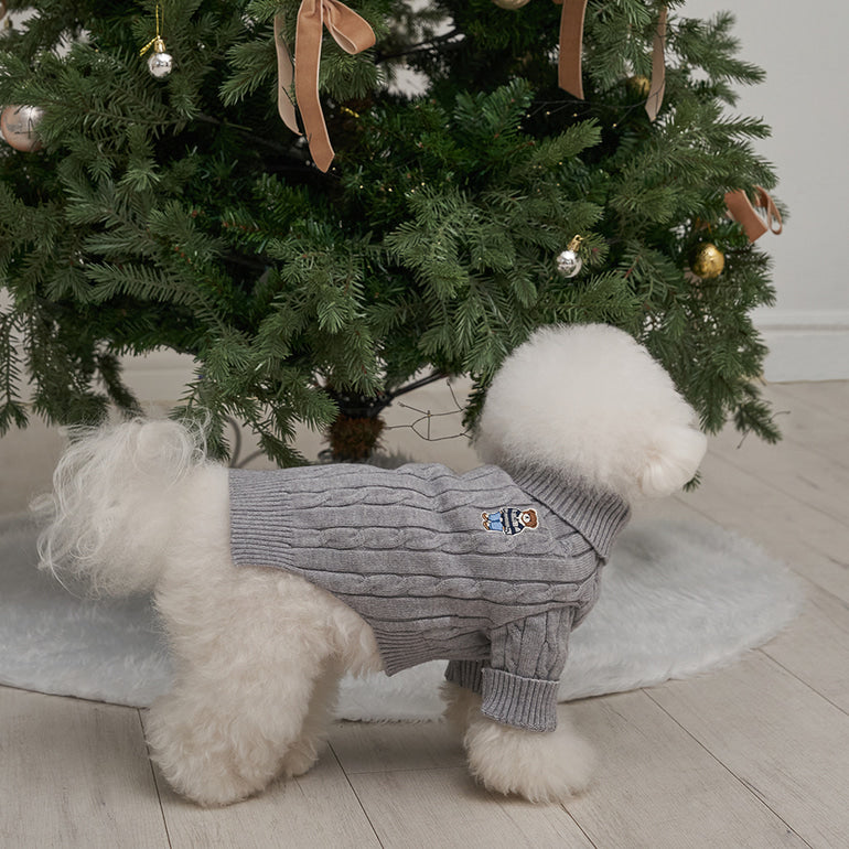 韓國新品上架【梨花娘】🐾BAILEY 🐶秋冬新品 小熊刺繡保暖舒適針織寵物毛衣(5色)