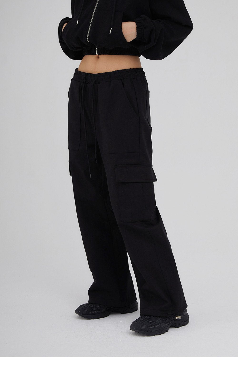 韓國 ACOVER 寬鬆版 大口袋鬆緊帶褲子 {男女可穿}  (現貨+預購)