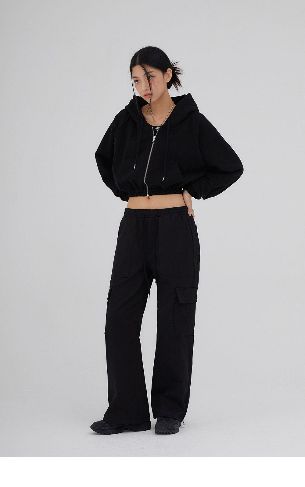 韓國 ACOVER 寬鬆版 大口袋鬆緊帶褲子 {男女可穿}  (現貨+預購)