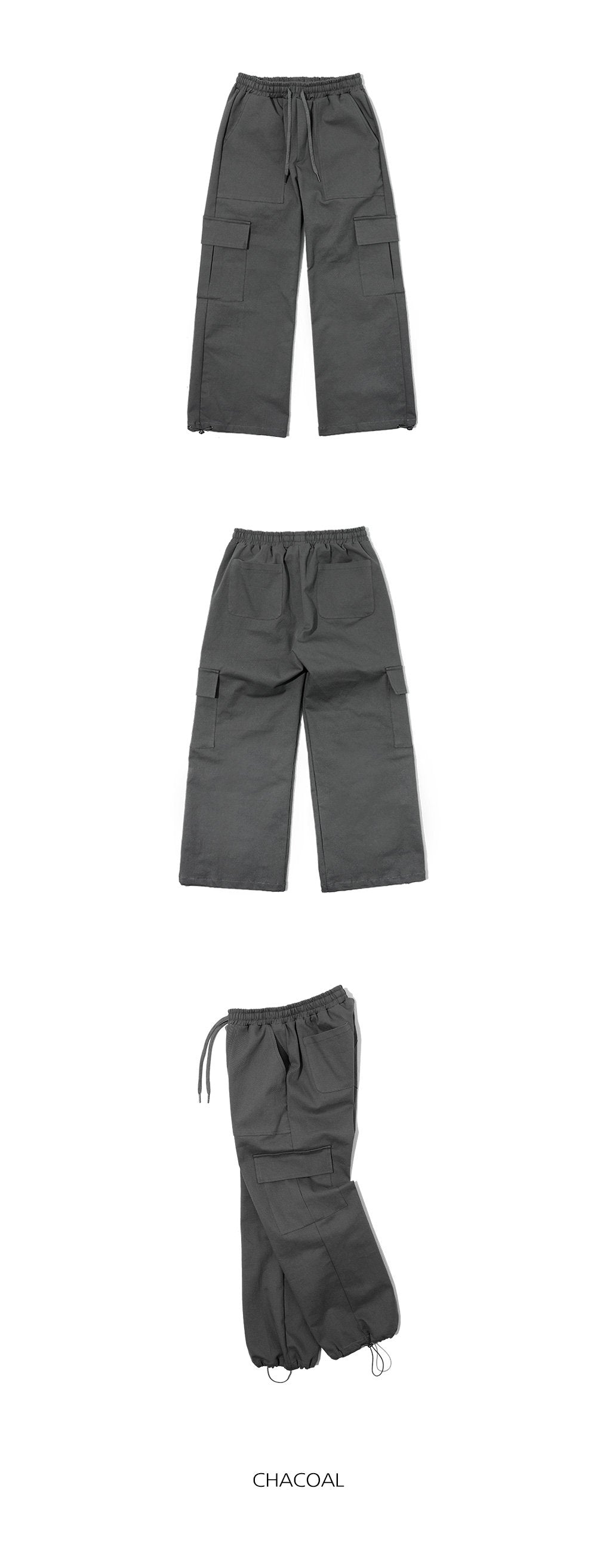 韓國 ACOVER 寬鬆版 大口袋鬆緊帶褲子 {男女可穿}  (現貨+預購)