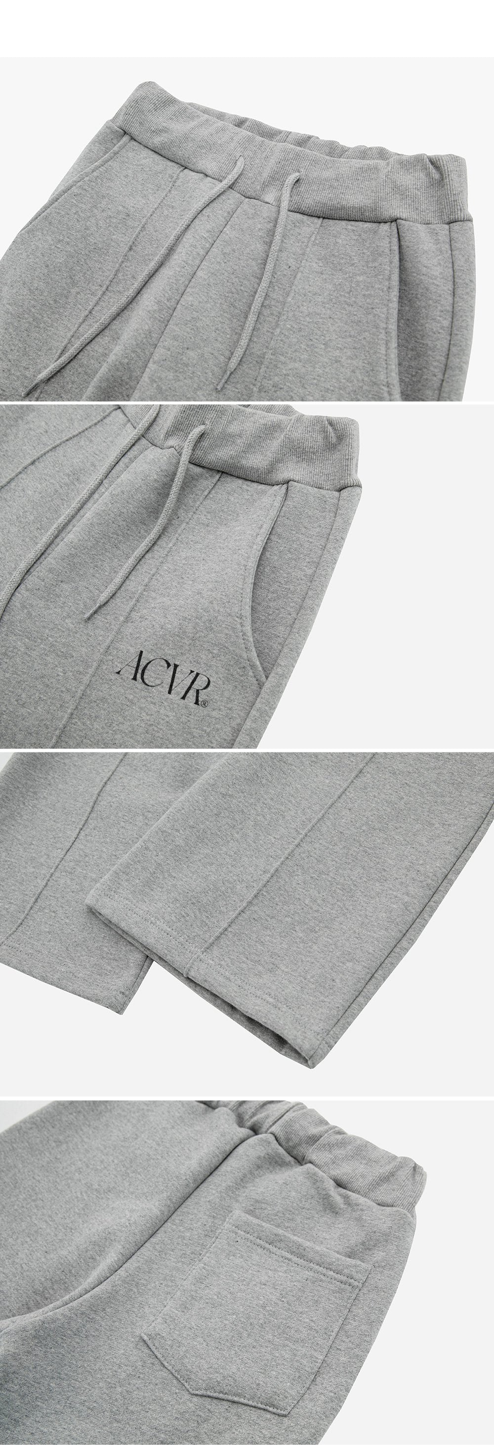 韓國 ACOVER {ACVR} LOGO棉質前襟線條 修身半喇叭型鬆緊帶褲子 (現貨+預購)