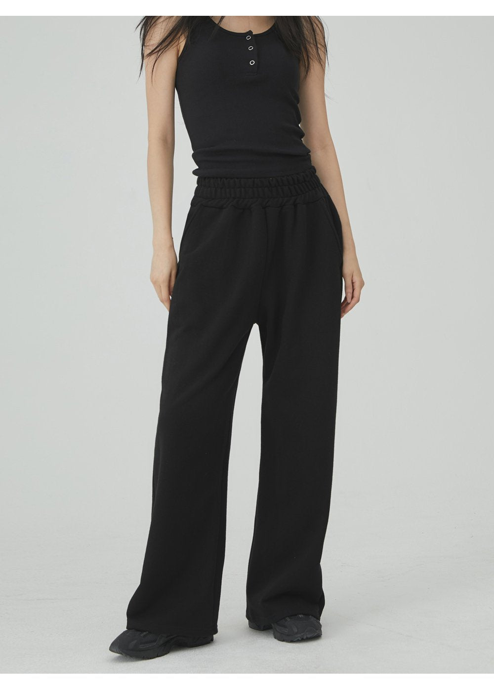 韓國 ACOVER 四季春裝柔軟的觸感 挺版鬆緊帶運動褲 (現貨+預購)