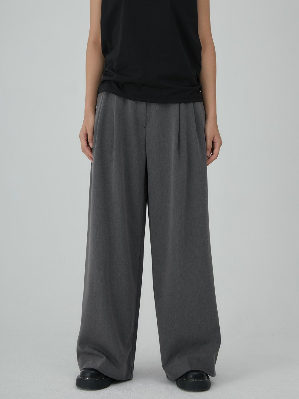 韓國 ACOVER 輕薄款細褶隱藏鬆緊帶 寬鬆褲  (現貨+預購)