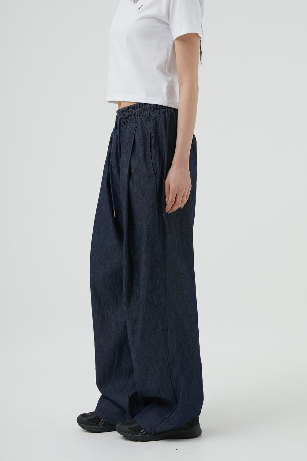 韓國 ACOVER  舒適的棉質牛仔寬腿褲 (現貨+預購)