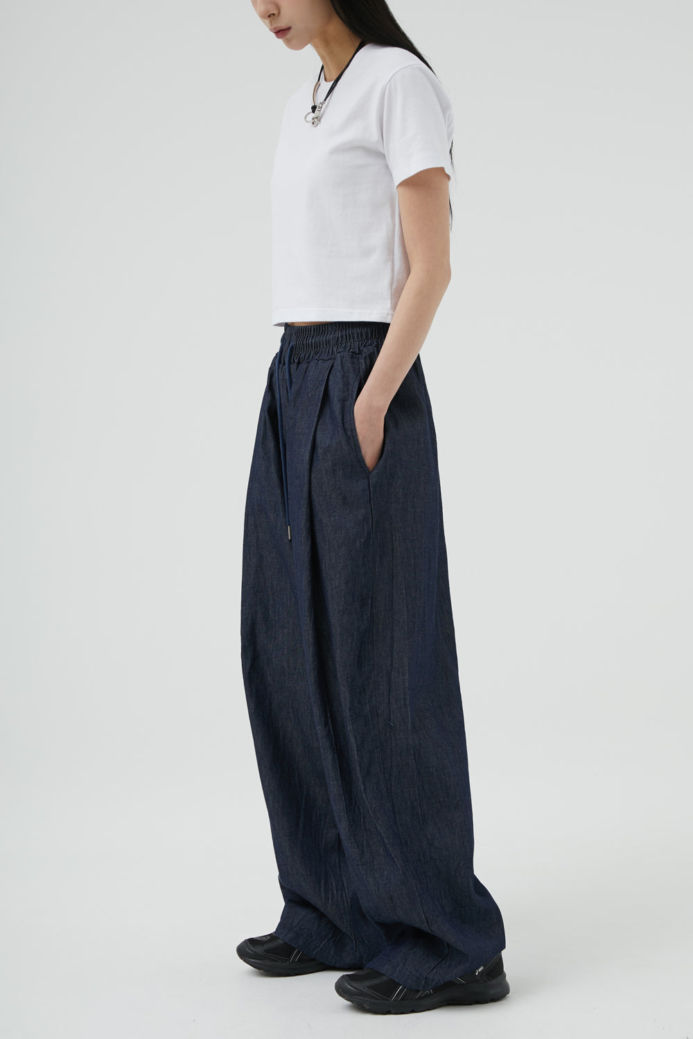 韓國 ACOVER  舒適的棉質牛仔寬腿褲 (現貨+預購)