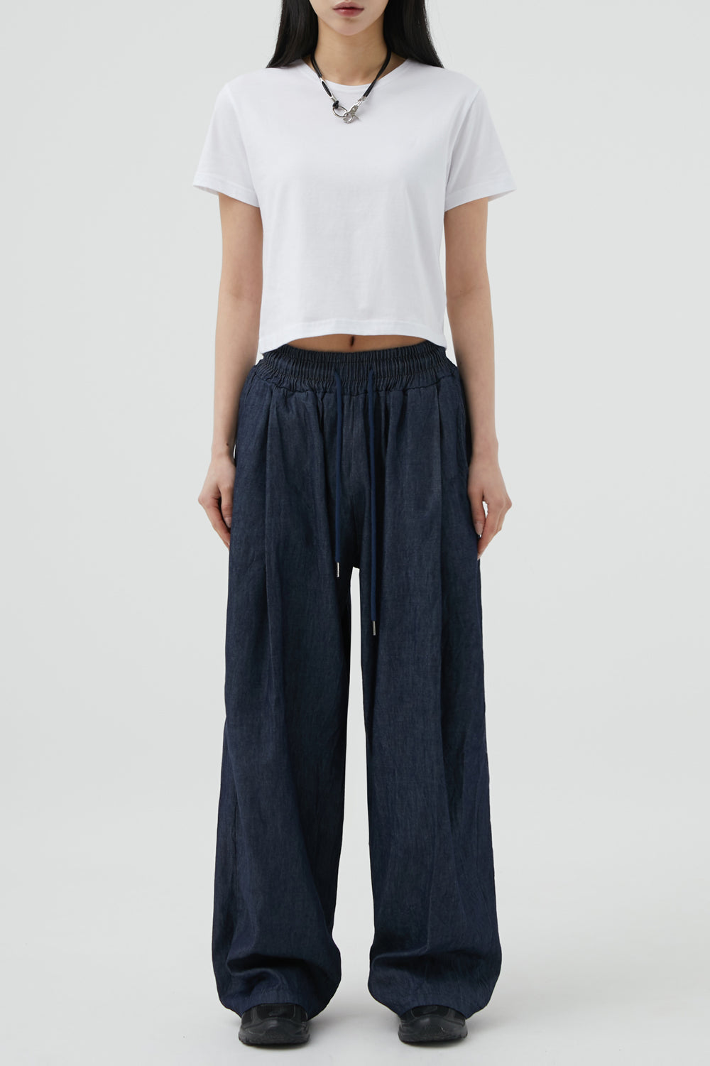 韓國 ACOVER  舒適的棉質牛仔寬腿褲 (現貨+預購)