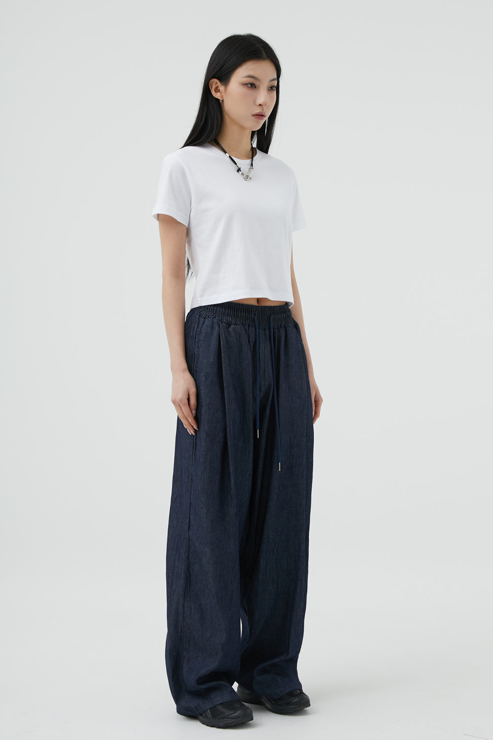 韓國 ACOVER  舒適的棉質牛仔寬腿褲 (現貨+預購)