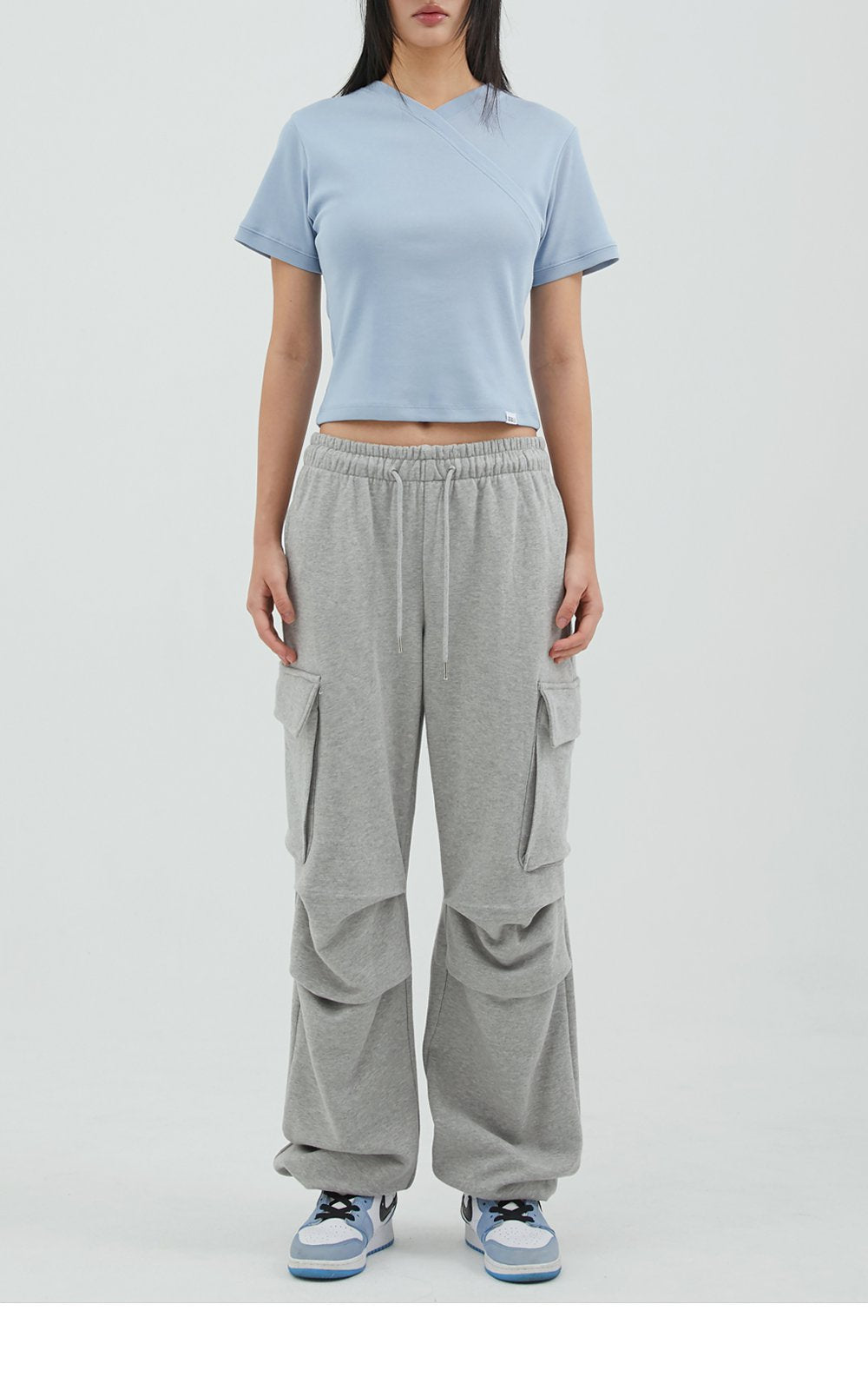 韓國 ACOVER  寬鬆側口袋休閒棉長褲 (現貨+預購)