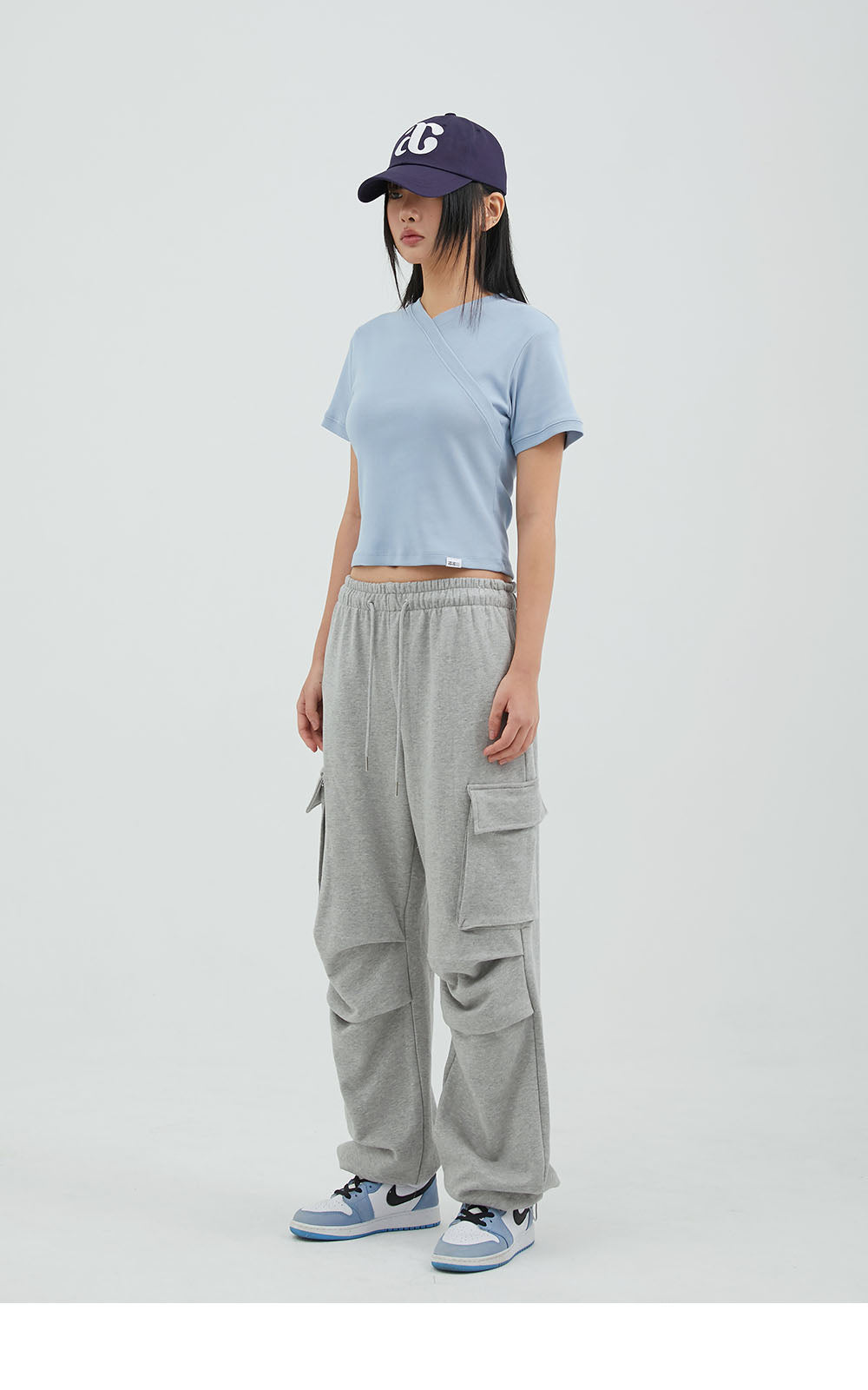 韓國 ACOVER  寬鬆側口袋休閒棉長褲 (現貨+預購)