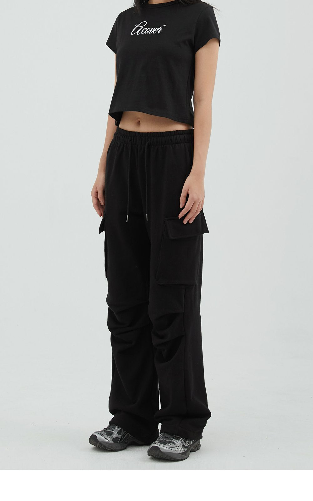 韓國 ACOVER  寬鬆側口袋休閒棉長褲 (現貨+預購)