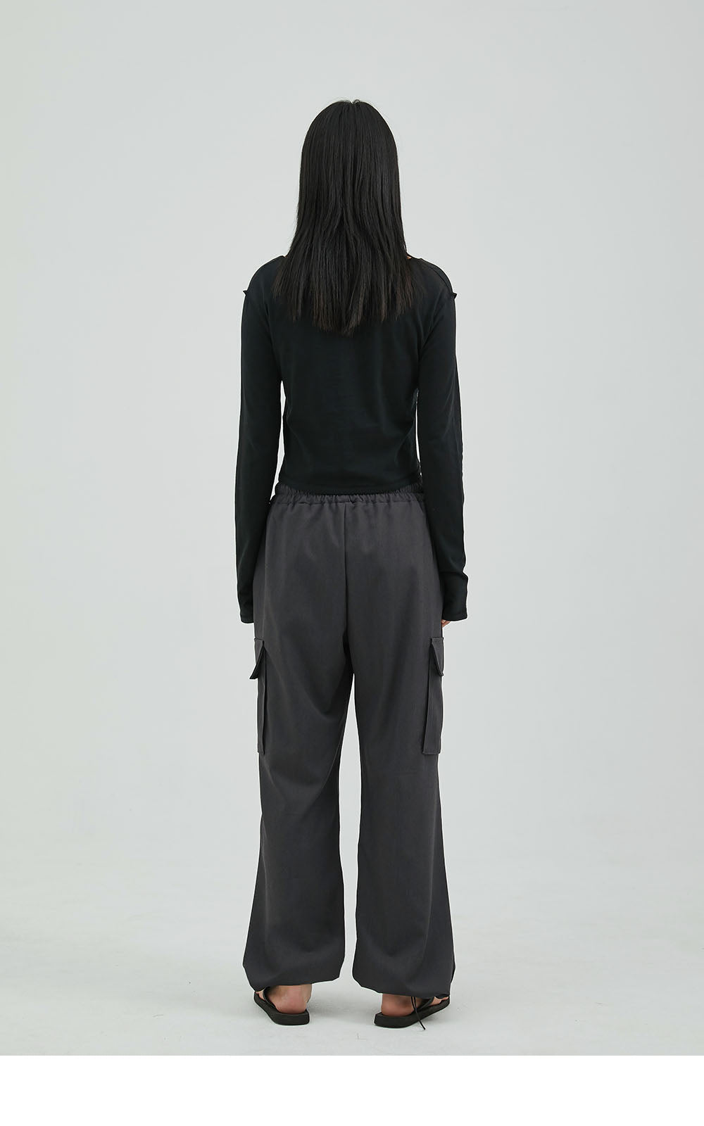 韓國 ACOVER  寬鬆墜感工裝腰綁繩休閒褲 (現貨+預購)