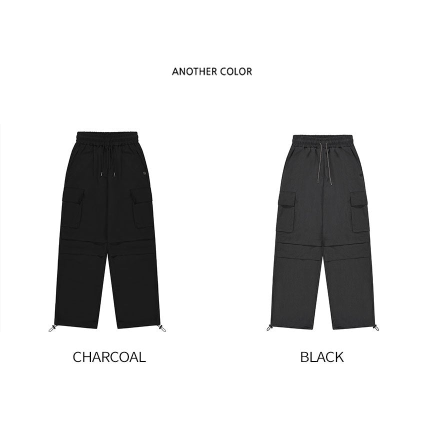 韓國 ACOVER  寬鬆墜感工裝腰綁繩休閒褲 (現貨+預購)