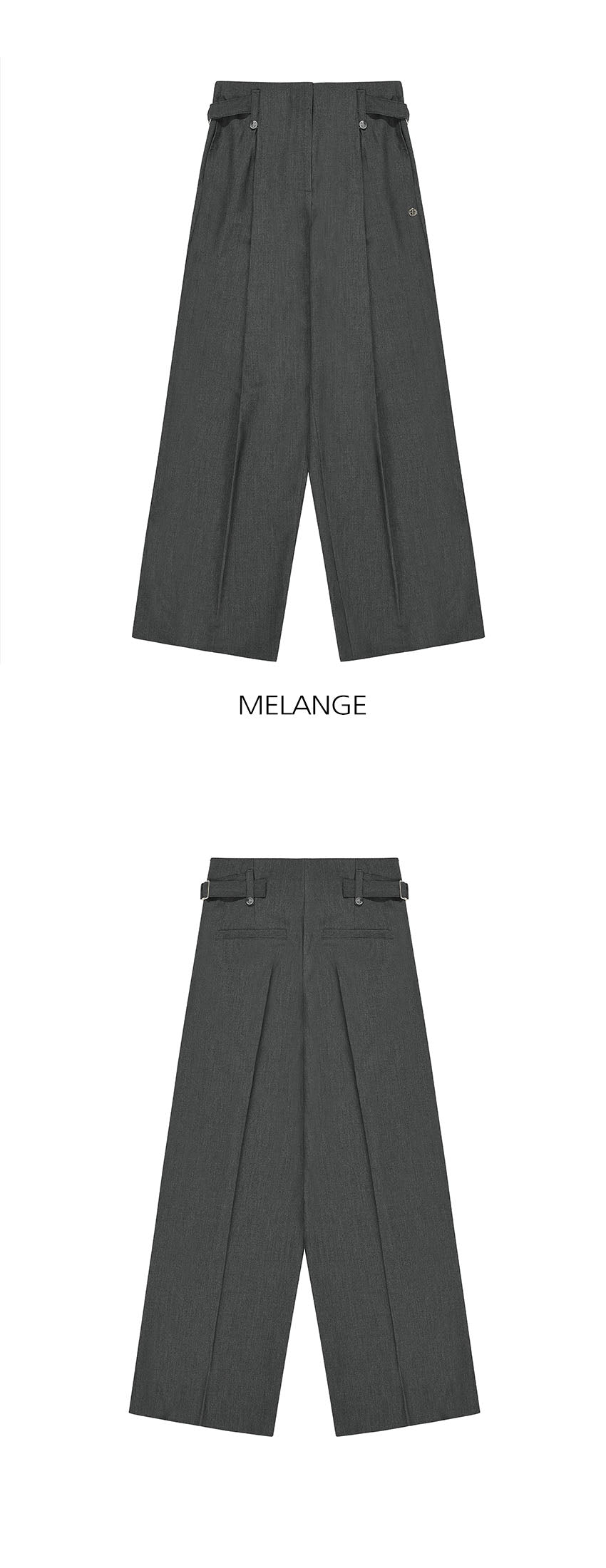 韓國 ACOVER  寬版側縫摺西裝長褲 (現貨+預購)